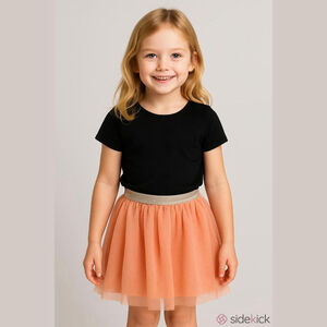 H&M Glittery Apricot Tulle Skirt Girls 8-10